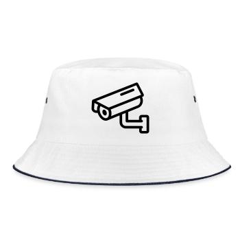 Surveillance camera - Bucket Hat - white/navy - Front