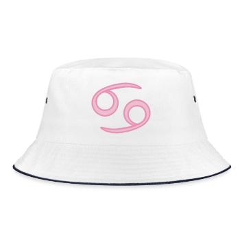 Cancer Zodiac Sign Symbol Pastel Pink - Bucket Hat - white/navy - Front