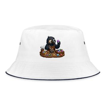 Jewel Raven in the Studio - Bucket Hat - white/navy - Front