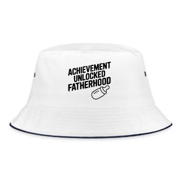Erfolg: Freigeschaltete Vaterschaft - Bucket Hat - Weiß/Navy - Vorne