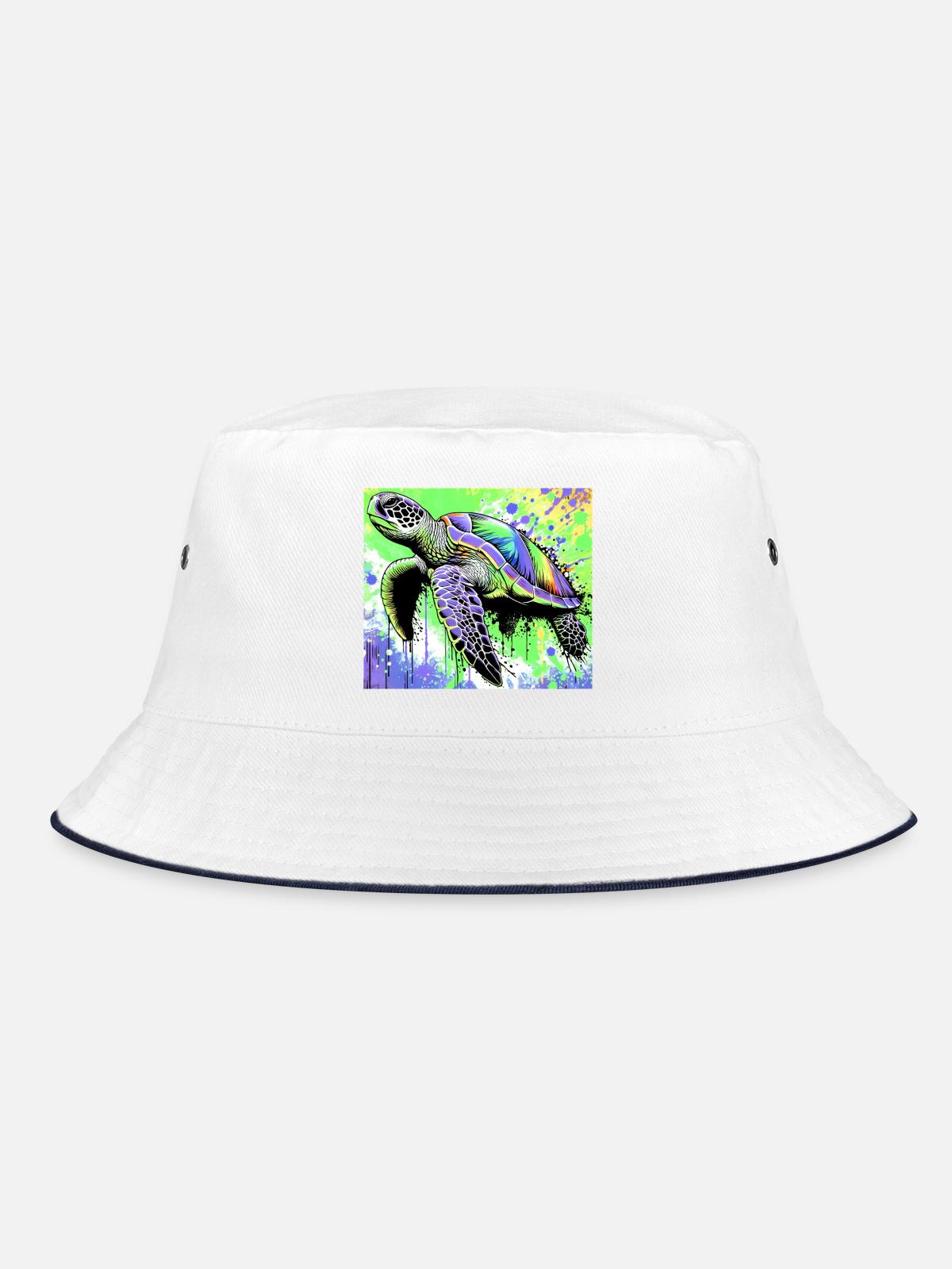 turtle - Bucket Hat - white/navy - Front