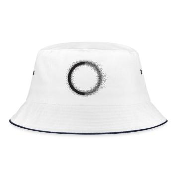 Minimal Circle design - Bucket Hat - white/navy - Front