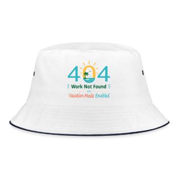 404 Work Not Found - Bucket Hat - white/navy - Front