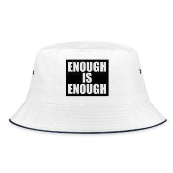 Enough is Enough Sticker - Shirt - Hoodie - Cap - Bucket Hat - Weiß/Navy - Vorne