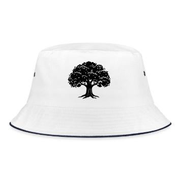 tree - Bucket Hat - white/navy - Front