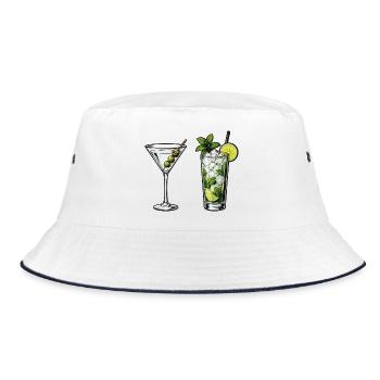 Cocktail Collection: Martini & Mojito - Bucket Hat - white/navy - Front