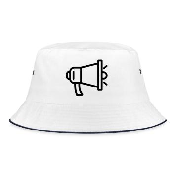 megaphone - Bucket Hat - white/navy - Front