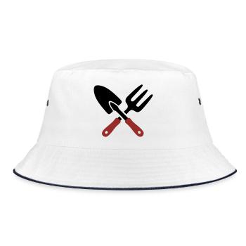 Garden Tool Shovel Icon - Bucket Hat - white/navy - Front