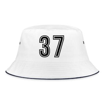 37 Number symbol - Bucket Hat - white/navy - Front