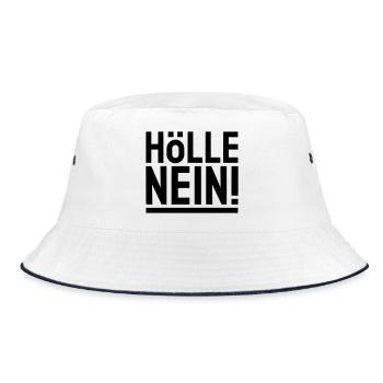 HÖLLE NEIN ! - schwarz & unterstrichen - Bucket Hat - Weiß/Navy - Vorne