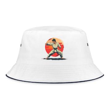 Karate Boy Graphic - Bucket Hat - white/navy - Front
