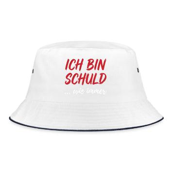 Ich bin schuld wie immer - Bucket Hat - Weiß/Navy - Vorne