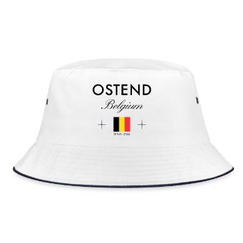 Ostende Belgique Coordonnées Souvenir de voyage - Bob - blanc/marine - Devant