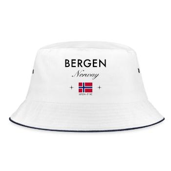 Bergen Norvège Coordonnées Souvenir de voyage - Bob - blanc/marine - Devant