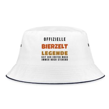 Bierzelt Legende - Volksfest Bier Spruch Geschenk - Bucket Hat - Weiß/Navy - Vorne