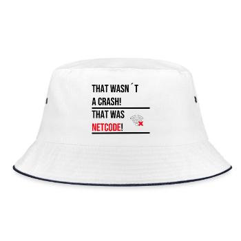 THAT WASN'T A CRASH THAT WAS NETCODE V2 - Bucket Hat - white/navy - Front