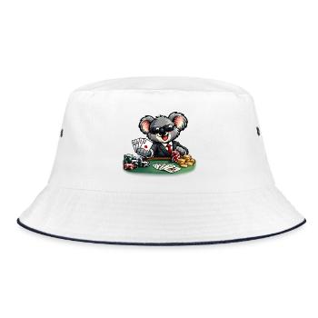 Koala mignon jouant au poker - Bob - blanc/marine - Devant