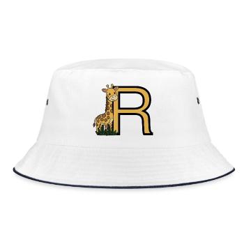 Giraffe with golden R - Bucket Hat - white/navy - Front