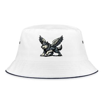 Winged Wolf Majestic - Bucket Hat - white/navy - Front