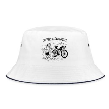 Coffees & Two Wheels Gravel Bike Art - Bob - blanc/marine - Devant