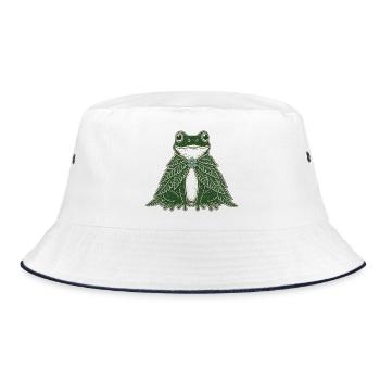 Fern Cloak Frog Cottagecore Art populaire - Bob - blanc/marine - Devant