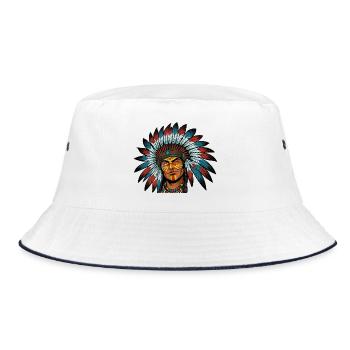 The relaxed chief - Bucket Hat - white/navy - Front