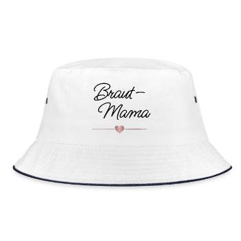 Braut Mama Herz Hochzeit Geschenk - Bucket Hat - Weiß/Navy - Vorne
