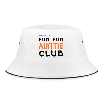 Fun Fun Auntie Club  - Bucket Hat - Weiß/Navy - Vorne