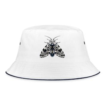 Giant Leopard Moth Hypercompe scribonia Anime - Bucket Hat - white/navy - Front