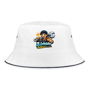 2. Lehrjahr - Anfänger war gestern - Bucket Hat - Weiß/Navy - Vorne