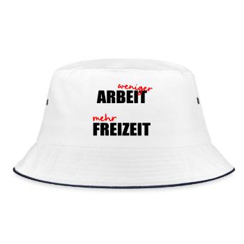 Less work, free time - Bucket Hat - white/navy - Front