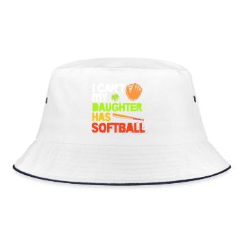 Softball Mutter Softball Mama - Bucket Hat - Weiß/Navy - Vorne
