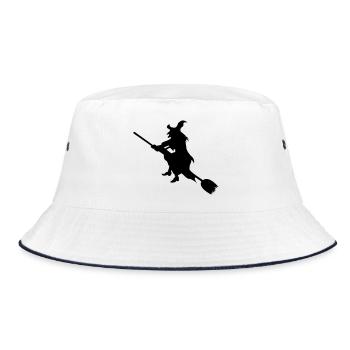 Hexe  - Bucket Hat - Weiß/Navy - Vorne
