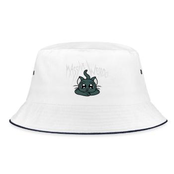 Massive weirdo Komischer Weirdo Katze Haustier Süß - Bucket Hat - Weiß/Navy - Vorne