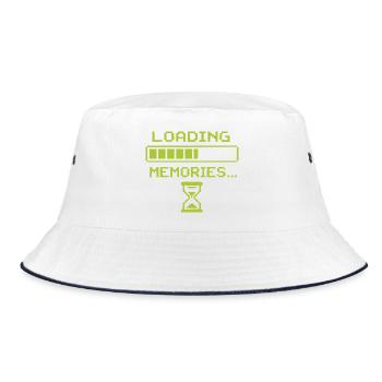 Ladezeiten der Erinnerungen - Bucket Hat - Weiß/Navy - Vorne