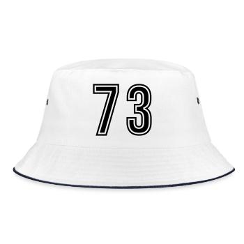 73 Zahl symbol - Bucket Hat - Weiß/Navy - Vorne