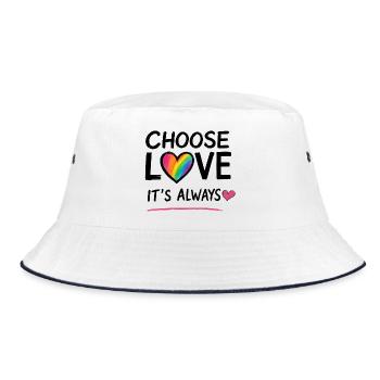 ICH WÄHLE LIEBE - Bucket Hat - Weiß/Navy - Vorne