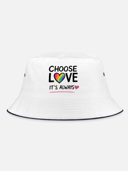 ICH WÄHLE LIEBE - Bucket Hat - Weiß/Navy