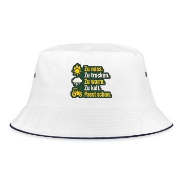 Deutscher Landwirt Alltag - Bucket Hat - Weiß/Navy - Vorne