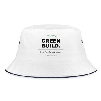 Green Build. Held Together By Hope. - Bucket Hat - Weiß/Navy - Vorne