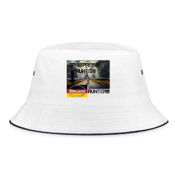 Spritpreise Runter! – Steuerlast senken!!! - Bucket Hat - Weiß/Navy - Vorne