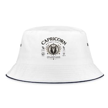 Steinbock-Sternzeichen Hexen-Himmlisches Horoskop - Bucket Hat - Weiß/Navy - Vorne