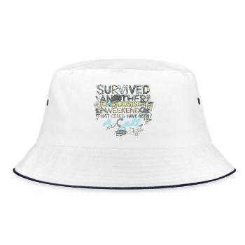 Survived Another Endless Weekend - Bucket Hat - Weiß/Navy - Vorne