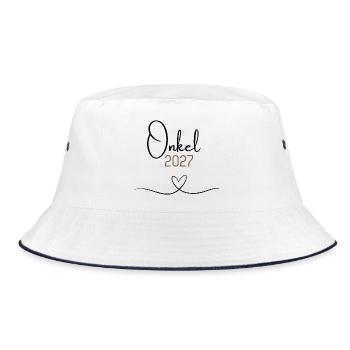 Onkel 2027 – Babyankündigung für den Onkel to be - Bucket Hat - Weiß/Navy - Vorne