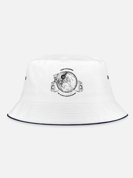 Gegen Faschos – Für globale Herzerwärmung - Bucket Hat - Weiß/Navy