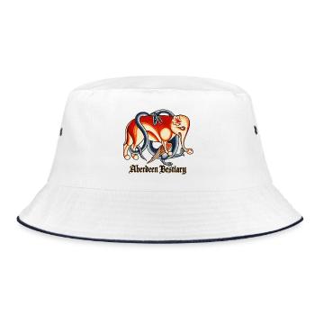 Der Elefant des Aberdeen Bestiary - Bucket Hat - Weiß/Navy - Vorne