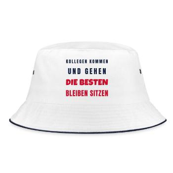 Kollegen kommen und gehen die Besten bleiben - Bucket Hat - Weiß/Navy - Vorne