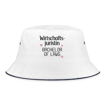 Studium Abschluss Wirtschaftsjuristin - Bucket Hat - Weiß/Navy - Vorne
