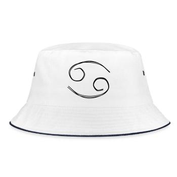 Sternzeichen Krebs handgezeichnet - Bucket Hat - Weiß/Navy - Vorne