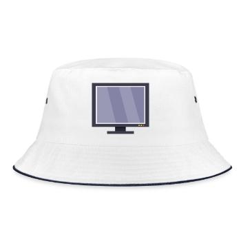 Fernsehen - Bucket Hat - Weiß/Navy - Vorne